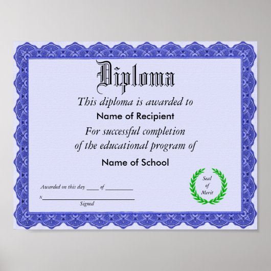 Diploma Poster (Voorkant)