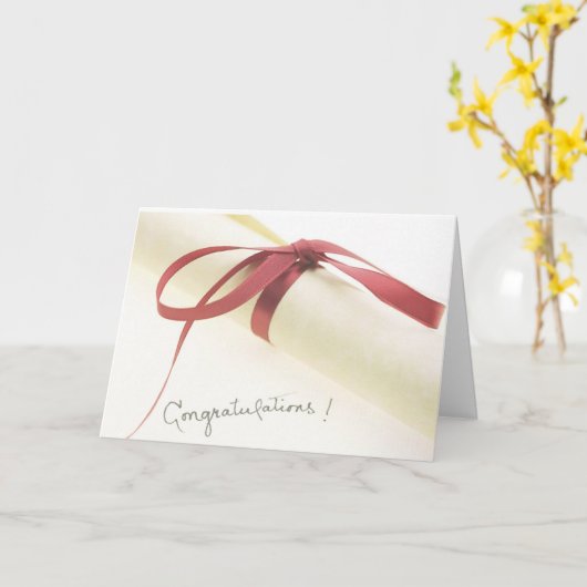 Diploma Red Ribbon Afstuderen Kaart (Gele Bloem)