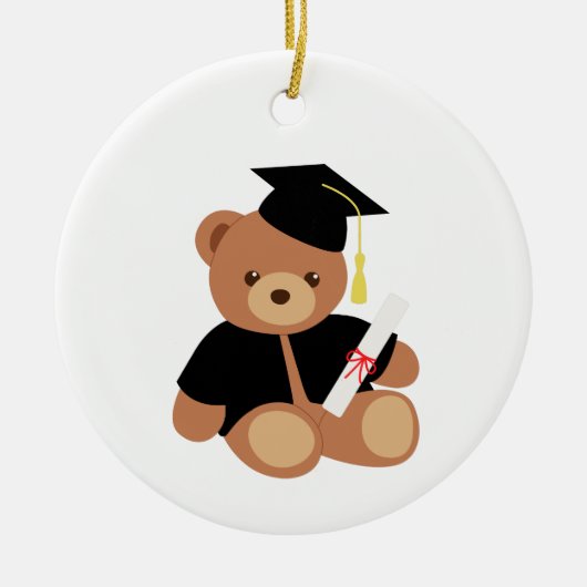 Diploma Teddybeer Keramisch Ornament (Voorkant)