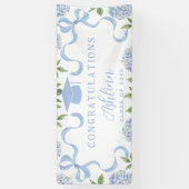 Diploma teken, Blauwe Hortensia, Wit Spandoek (Verticaal)