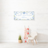 Diploma teken, Blauwe Hortensia, Wit Spandoek (Insitu)