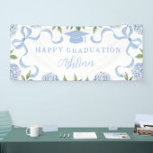 Diploma teken, Blauwe Hortensia, Wit Spandoek (Beurs)