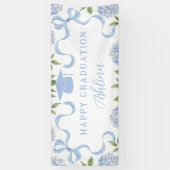 Diploma teken, Blauwe Hortensia, Wit Spandoek (Verticaal)