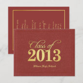 Diploma Thleed Red & Gold Class of 2013 Afstuderen Kaart (Voorkant / Achterkant)