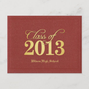 Diploma Thleed Red & Gold Class of 2013 Afstuderen Kaart