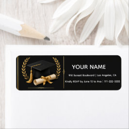 Diploma Titelskaart – Luxe Zwart en Goud Etiket