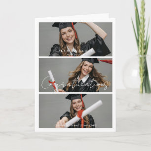 Diploma Uitgereikt Foto Collage Afgestudeerde Kaart
