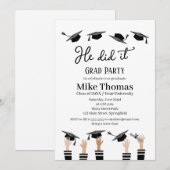 Diploma-uitnodiging Grad Feest Kaart (Voorkant / Achterkant)