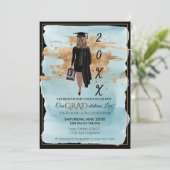 Diploma-uitnodiging Lichte huid vrouwelijk Kaart (Staand voorkant)