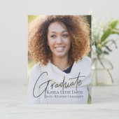 Diploma-uitnodiging Trendy Meisjesachtig Elegant Aankondiging (Staand voorkant)