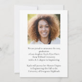 Diploma-uitnodiging Trendy Meisjesachtig Elegant Aankondiging (Achterkant)