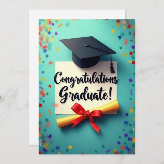 Diploma-uitnodigingen Kaart (Voorkant / Achterkant)