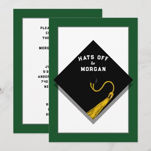Diploma-uitnodigingen Kaart (Voorkant / Achterkant)
