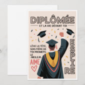 Diploma-uitnodigingen 🎓 – Modern Kaart (Voorkant / Achterkant)