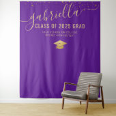 Diploma-uitreiking 2023 Fotohokje Selfie-achtergro Wandkleed (In situ)