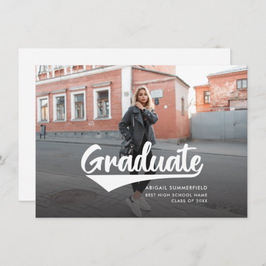 Diploma-uitreiking 2024 Modern Foto Afstudeeruitno (Voorkant / Achterkant)