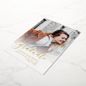 Diploma-uitreiking 2025 Diploma Foto Goud Folie Aa Folie Uitnodiging (Gedraaid)