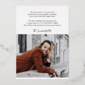 Diploma-uitreiking 2025 Diploma Foto Goud Folie Aa Folie Uitnodiging (Achterkant)