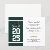 Diploma-uitreiking 2026 Groene Grad Feest Uitnodig (Voorkant / Achterkant)