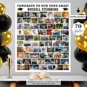 Diploma-uitreiking 70 Foto Collage Eenvoudig op Ma Poster