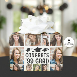 Diploma-uitreiking 8 Foto Collage Aangepaste Tekst Cadeaupapier