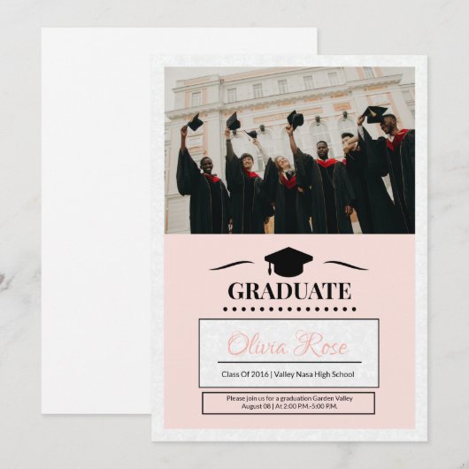 Diploma-uitreiking Aankondiging Sjabloon (Voorkant / Achterkant)