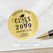 Diploma-uitreiking Bedankt Aangepaste Kleur Nep Go Ronde Sticker