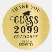 Diploma-uitreiking Bedankt Aangepaste Kleur Nep Go Ronde Sticker (Voorkant)