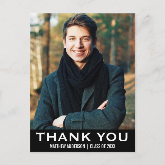 Diploma-uitreiking Bedankt Modern Foto Postkaart B (Voorkant)