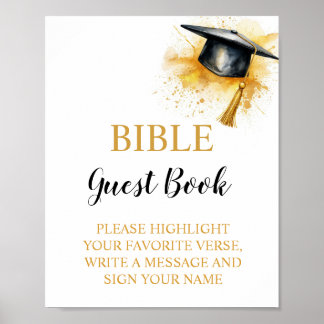 Diploma-uitreiking Bijbel Gastboek Bord Poster