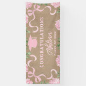 Diploma-uitreiking bord, Kraft Kleur Roze Hortensi Spandoek (Verticaal)