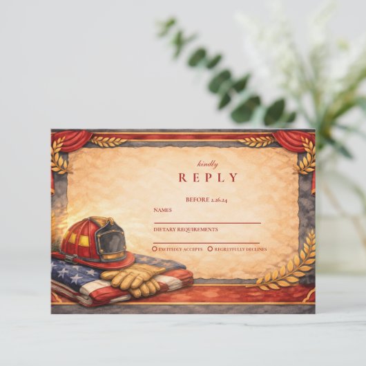 Diploma Uitreiking Brandweer RSVP Kaartje (Staand voorkant)