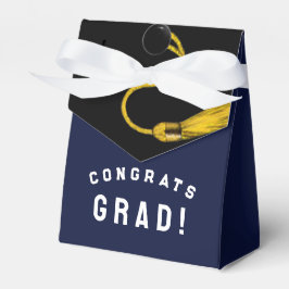 Diploma-uitreiking Felicitaties Navy Blauwe Favor Bedankdoosjes