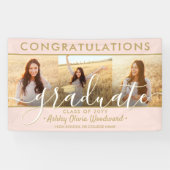 Diploma-uitreiking Gefeliciteerd 3 Foto Collage Ro Spandoek (Horizontaal)