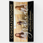 Diploma-uitreiking Gefeliciteerd 3 Foto Collage Zw Spandoek (Verticaal)