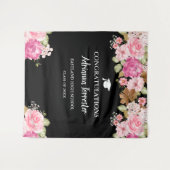 Diploma-uitreiking gefeliciteerd fotohokje achterg wandkleed (Voorkant (horizontaal))