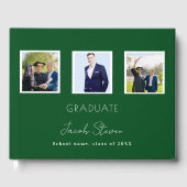 Diploma-uitreiking groene naam script foto gastenboek (Voorkant)