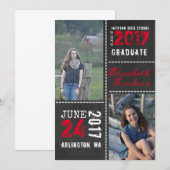 Diploma-uitreiking met schoolbord foto aankondiging (Voorkant / Achterkant)