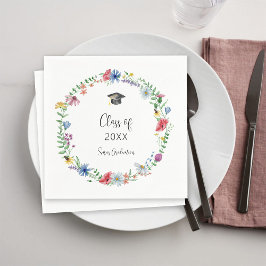 Diploma-uitreiking met wilde bloemen servet