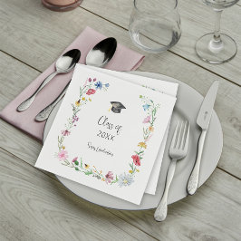 Diploma-uitreiking met wilde bloemen servet