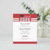 Diploma-uitreiking Modern Rood Wit 2026 Feestuitno (Staand voorkant)