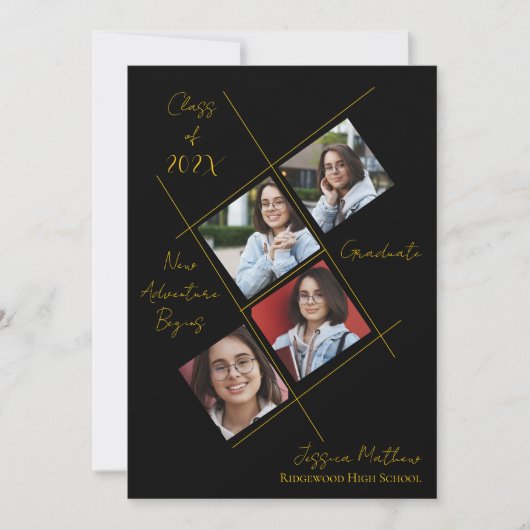 Diploma-uitreiking Multi-foto aankondiging klas 20 (Voorkant)