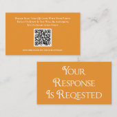 Diploma-uitreiking Oranje Witte RSVP QR Code React Informatiekaartje (Voorkant / Achterkant)