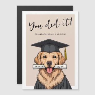 Diploma-uitreiking Schattige Gouden Retriever Magn