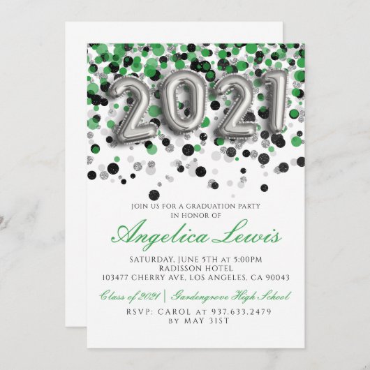 Diploma-uitreiking uitnodiging klas 2021 (Voorkant / Achterkant)