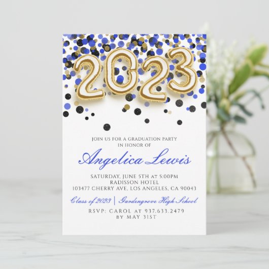 Diploma-uitreiking uitnodiging klas 2023 (Staand voorkant)