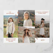 Diploma-uitreiking vroeger en nu Foto Collage Aank Folie Uitnodiging (Voorkant)