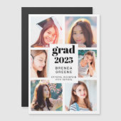 Diploma-uitreiking Wit 6 Foto Collage Zwarte Lette (Voorkant / Achterkant)