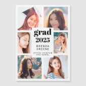 Diploma-uitreiking Wit 6 Foto Collage Zwarte Lette (Voorkant)