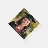 Diploma-uitreikingsfeest foto script gefeliciteerd servet (Hoek)